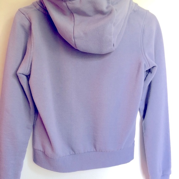 MONDETTA | Warm Zip Up Crop Hoodie | Lilac | XS - Picture 2 of 3
